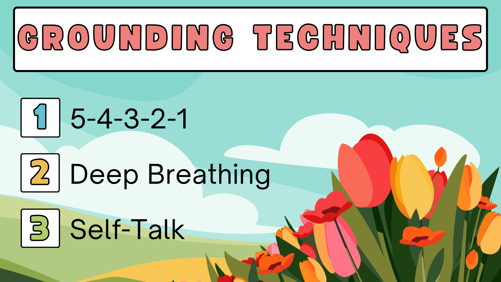 A calm, peaceful setting with a person practicing grounding techniques, focusing on breathing and sensory awareness to reduce anxiety.