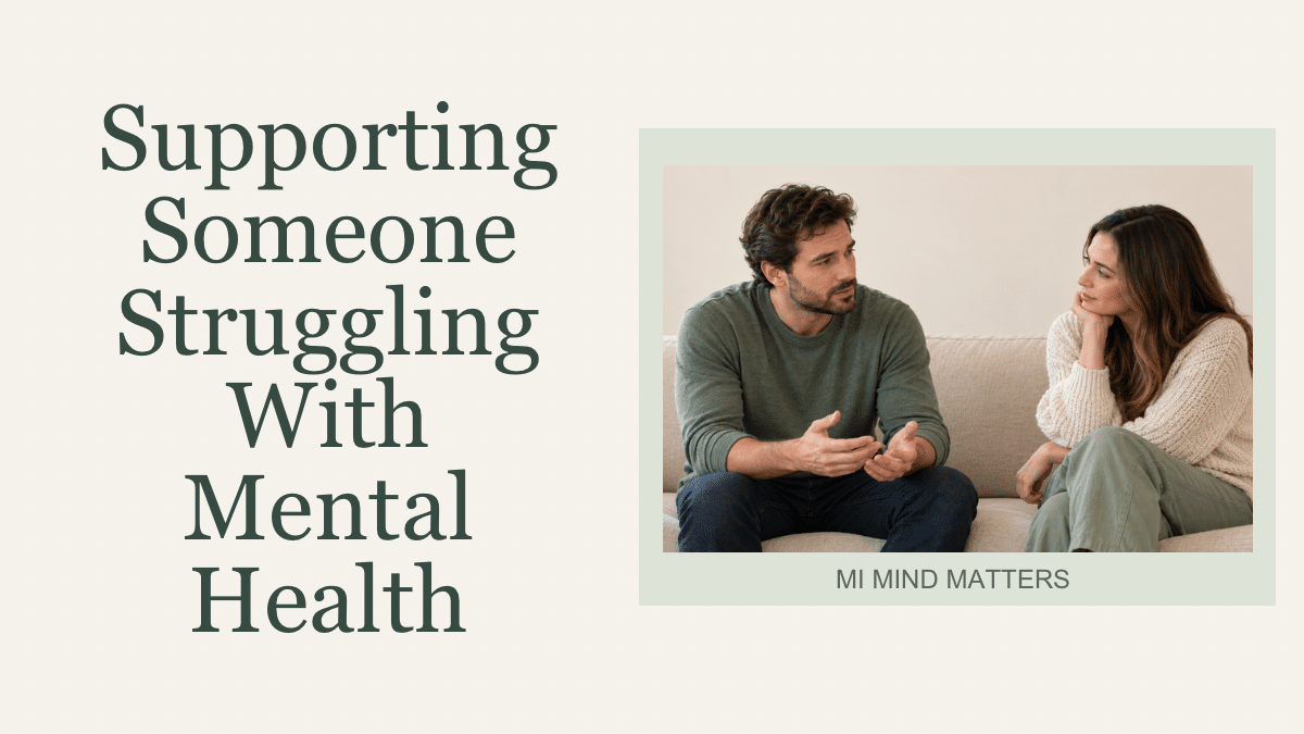 Mental Health, Relationships, Therapy Resources A caring friend listening to someone who is struggling with their mental health